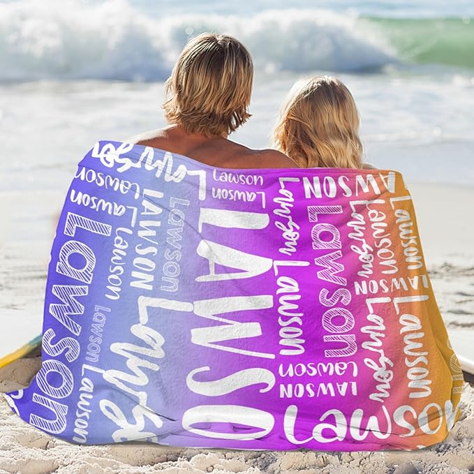 Dr.TOUGH Personalized Blankets with Name Customized Baby Blankets for Girls Boys Adults Monogrammed Blankets and Throws Christmas Birthday Mothers Valentines Day Gift (Z-Colorful 04, 30''×40'')
