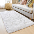 Fluffy 2x3 Rug - Small Rugs for Bedroom - Height Pile 1.4" Plush Rug - Fuzzy Throw Rugs Carpet for Bedroom - White