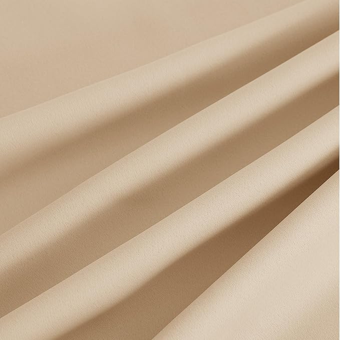 NICETOWN Beige Room Darkening Curtains 96 Inches Long 2 Panels for Living Room, Bedroom, Nursery Summer Thermal Insulated Blackout Drapes Grommet Noise Reducing Window Curtains, W40