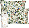 Silk Pillowcase 2 Pack - Cute Pillow Cases 20" x 26" Standard Size Set of 2 for Hair and Skin Smooth Soft Breathable with Hidden Zipper Cooling Pillow Covers for Sleeping, Butterfly Plant