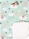 Top Tots Deluxe Minky Baby Blanket - Sleeping Bears on Clouds, 40 x 29 Inch White
