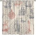 Abstract Nautical Curtain Set Seahorse Curtain for Kids Yellow Polyester Fabric Bedroom Curtain Set 2 Panels,63x63 Inches