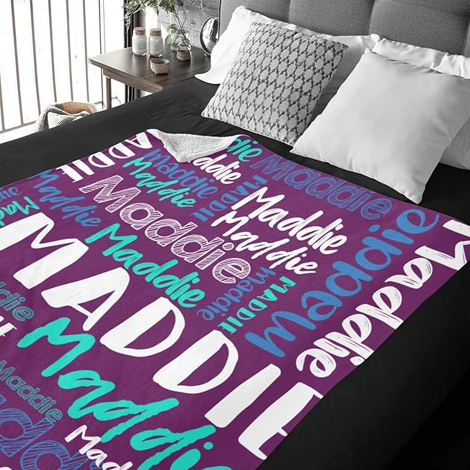 Dr.TOUGH Personalized Blankets with Name Customized Baby Blankets for Girls Boys Adults Monogrammed Blankets and Throws Christmas Birthday Mothers Fathers Valentines Day Gift (Rasberry,30''×40'')