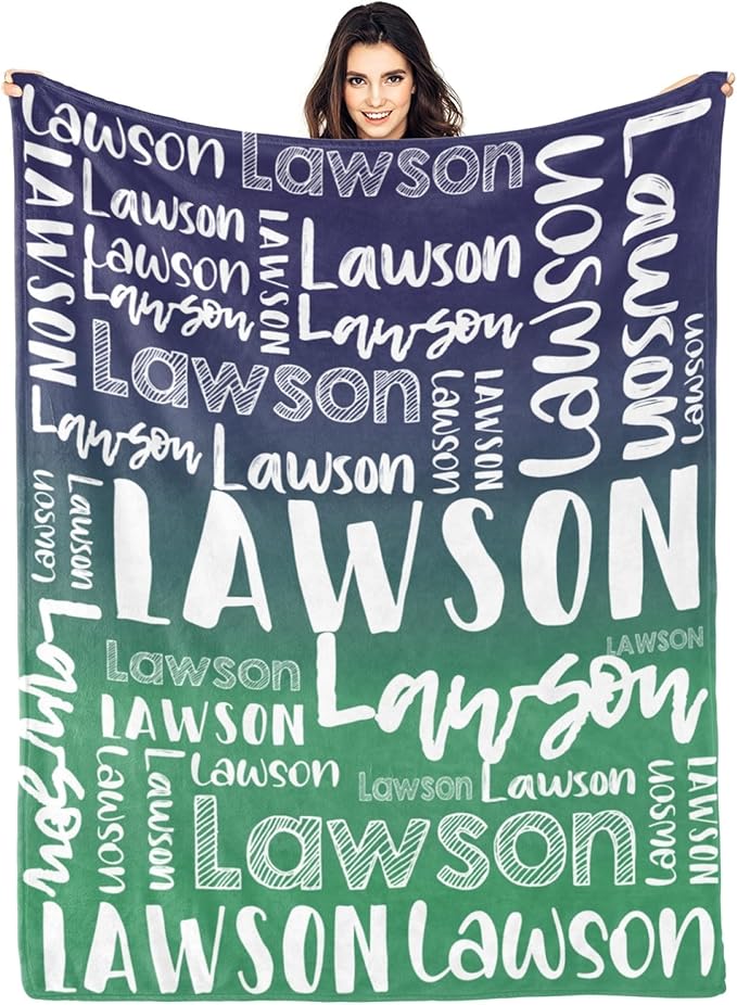 Dr.TOUGH Personalized Blankets with Name Customized Baby Blankets for Girls Boys Adults Monogrammed Blankets and Throws Christmas Birthday Mothers Valentines Day Gift (Z-Colorful 02, 50''×60'')