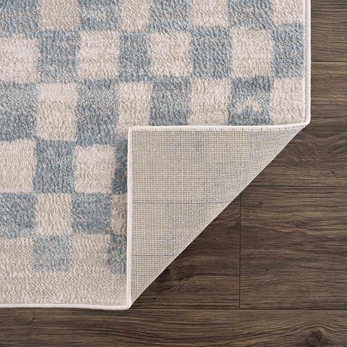 Hauteloom Benjy Hallway, Kitchen Runner Rug - Contemporary - Cream, Silver Blue - 2'7'' x 7'3''