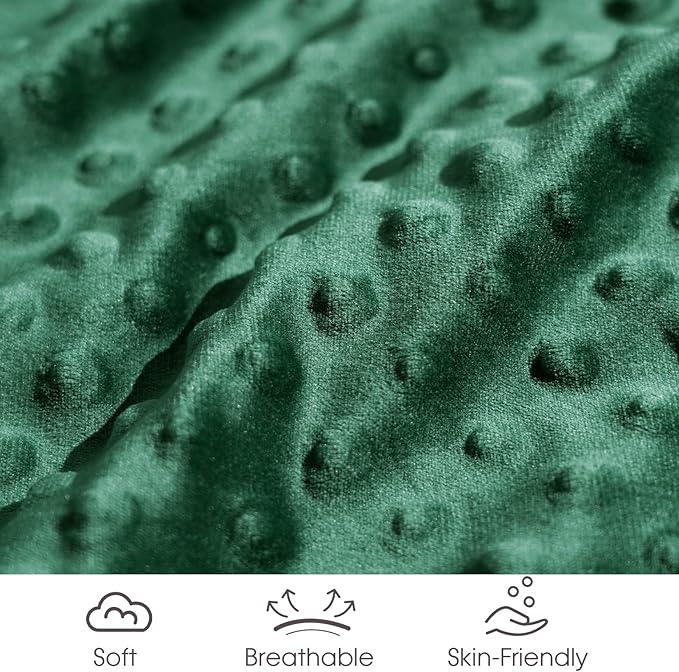 david's kids Micro Fleece Minky Baby Blanket for Boys Girls with Double Layer and Soothing Raised Dots, 40x50 Inches Breathable and Soft Lightweight Receiving Blanket for Newborns, Emerald Green