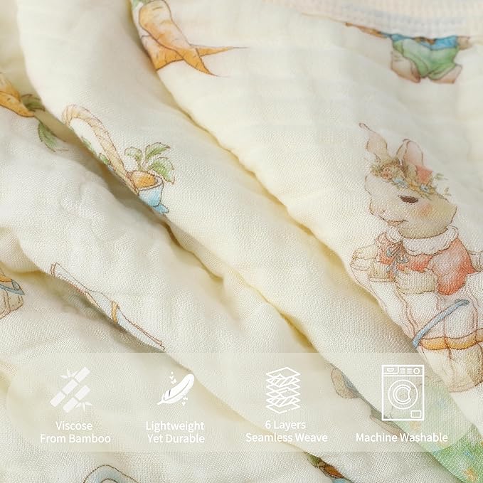 Ultra Soft Muslin Baby Blanket, Made of Viscose from Bamboo, A Versatile Swaddle and Bed Blanket for Babies, Toddlers, Boys, and Girls (1 Pack).