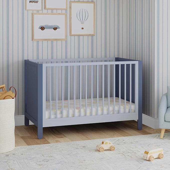 Carter's by DaVinci Marisol 4-in-1 Convertible Crib in Cove Blue/Powder Blue, GREENGUARD Gold Certified