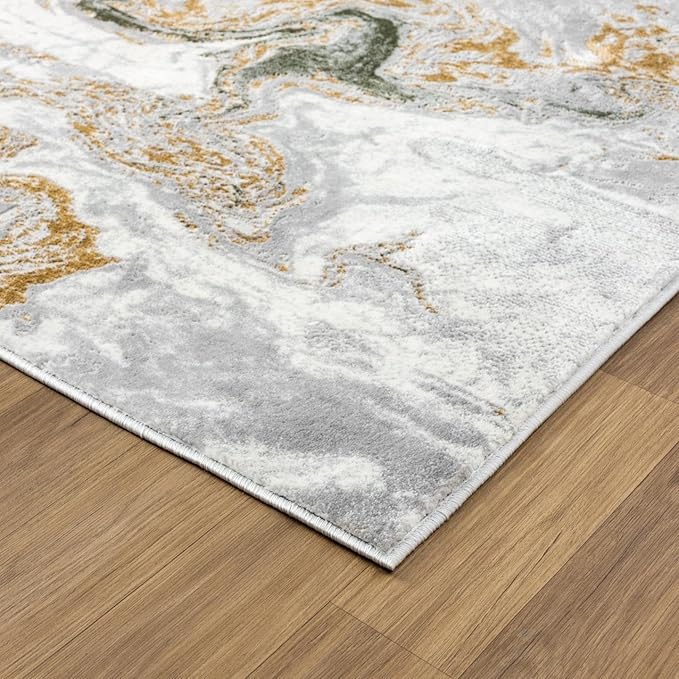 LUXE WEAVERS Marble Swirl Abstract Area Rug, Green 2x3