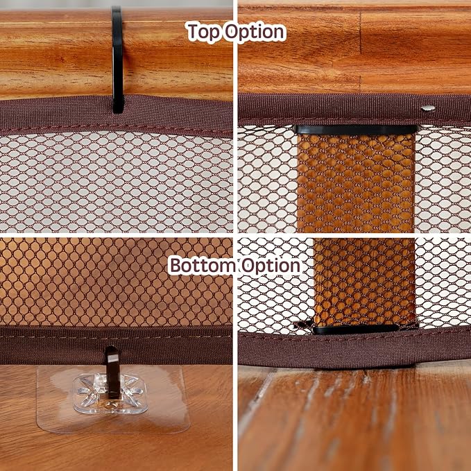 Banister Guard for Baby - 15ft x 3ft, Child Safety Net, Rail Balcony Banister Stair Mesh for Kids, Toys, Pets - Dark Brown…