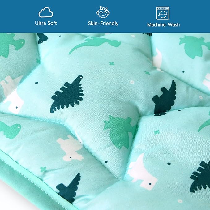 SPRINGSPIRIT Portable Baby Play Mats for Floor, Thicken Foldable Baby Playmat, Non-Slip & Washable Playpen Mat, 43" X 43", Dinosaur