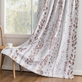 MEETSKY 95% Blackout Curtains for Bedroom, Thermal Insulated Privacy Protection Back Tab Curtains 95 Inches Length for Living Room, Brown Leaf Pattern, 2 Panels, 50" Wide Each