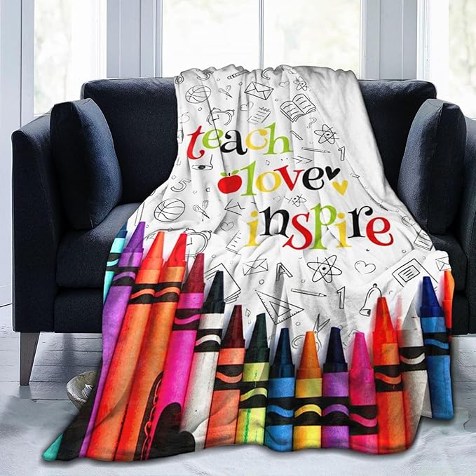 Teacher Blanket Best Teacher Throw Blanket Super Soft Flannel Lightweight Fluffy Plush Cozy Fuzzy Fleece Appreciation Decor Gifts Blanket for Dog Lover Kids Boys Adults Man for Bed Sofa 50"X60"