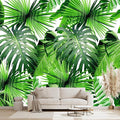 Tropical Green Botanical Leaf Wallpaper Bedroom Plant Mural Room Decor Living Room tv Background Large Wall Mural - 160"x108" (Not Peel and Stick)