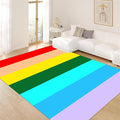 Soft Rainbow Area Rugs Girl's Bedroom Fluffy Colorful Rugs Furry Kids Play Mats Simple Rainbow Line Print Living Room Kids Room Nursery Home Decor 2x4ft