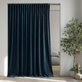 StangH Extra Wide Velvet Curtains Luxury Navy Blue Room Darkening Thermal Insulated Sliding Door Curtains Back Tab Large Window Drapes for Living Dining Room Hotel, W100 x L96, 1 Panel
