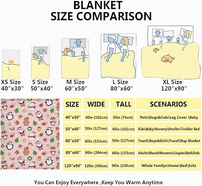 Christmas Blanket for Boys Girls - Christmas Decor for Couch/Bed/Living Room - Ultra Soft Blanket Home Decor for All Seasons,60"x80"-Adults/Twin Size