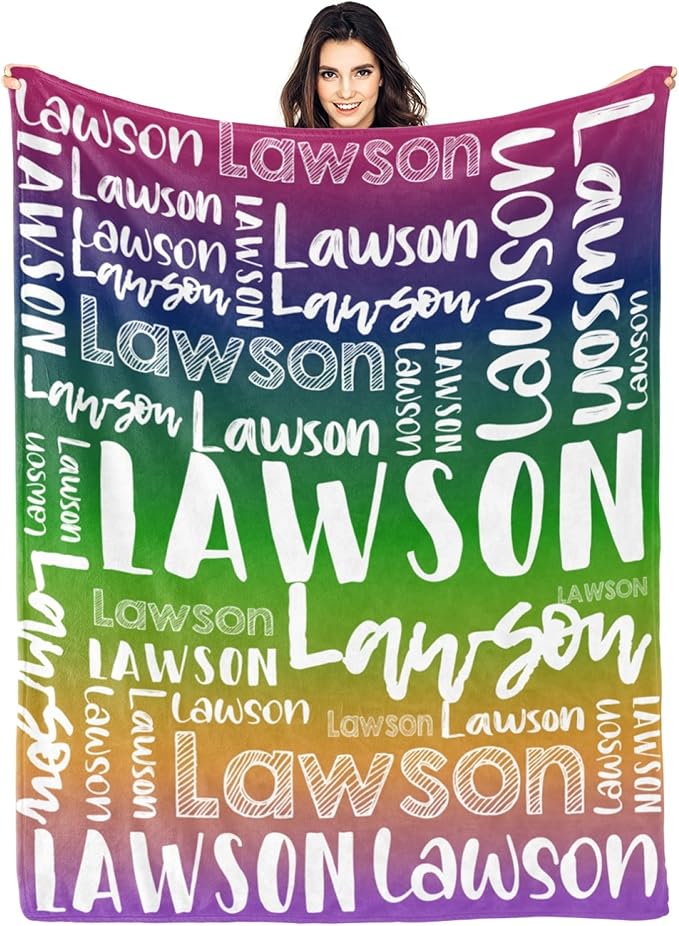 Dr.TOUGH Personalized Blankets with Name Customized Baby Blankets for Girls Boys Adults Personalized Name Blanket for Kids Adults