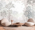 Foggy Forest Wallpaper Mural Vintage Woodland Large Wall Mural for Living Room Bedroom Bathroom (Not Self-Adhesive)