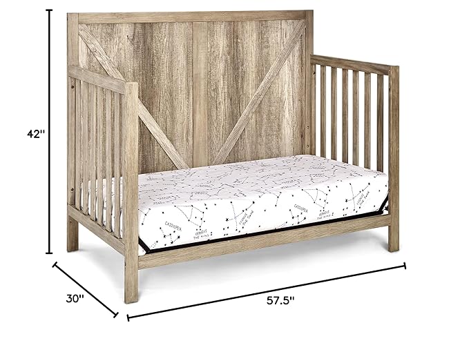 Suite Bebe Barnside 4-in-1 Convertible Baby Crib in Vintage Chestnut