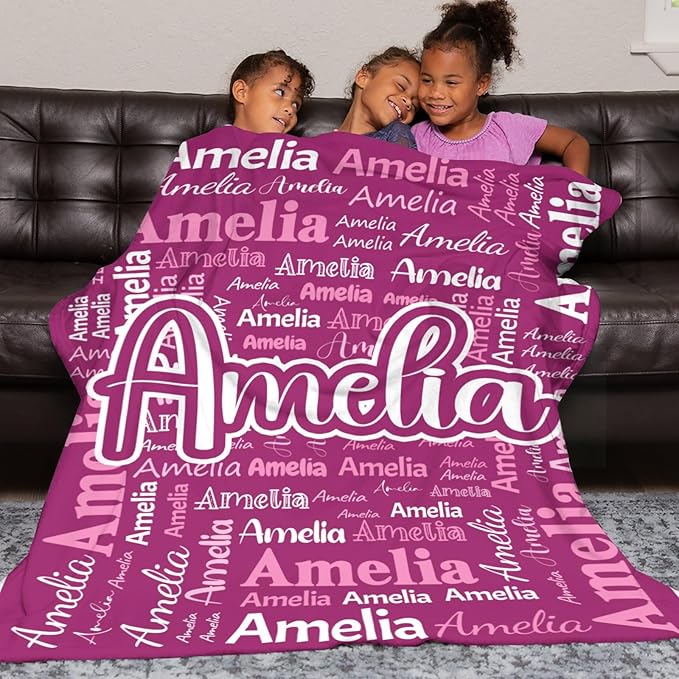 Dr.TOUGH Personalized Blanket for Adult Kids with Name Customized Blankets Personalized Throw Blanket for Christmas Birthday Gifts