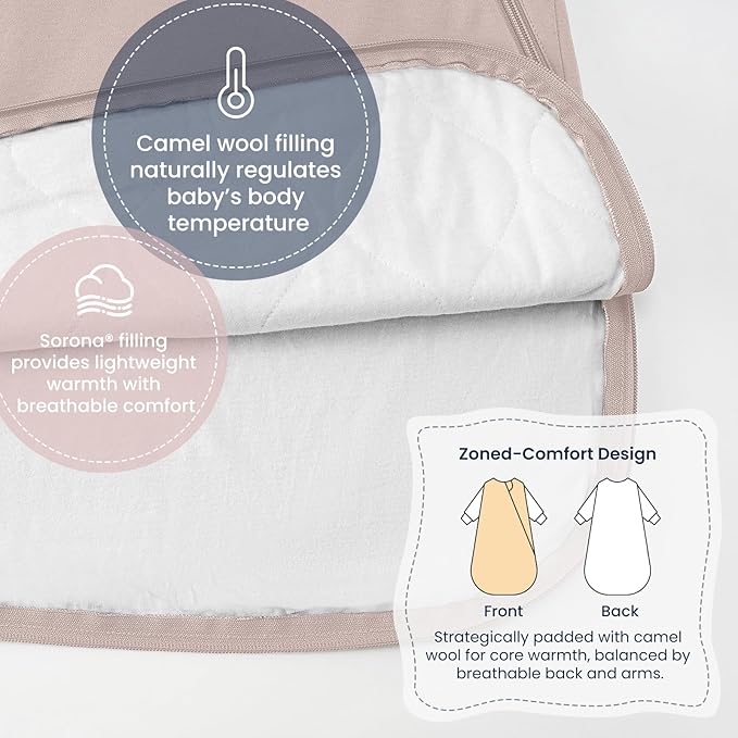 Unisex Sleeping Bag for Babies and Toddlers 1.0 Tog Sleep Sack 0-6 Months, Newborn Sleep Sack, Wearable Blanket Baby, One Piece Long Sleeves, Gifts for Baby