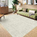 Washable 4x6 Area Rug - Boho Living Room Rug Soft Modern Rugs for Bedroom Ultra-Thin Sage Green Abstract Rainbow Dining Room Rugs Indoor Carpet for Living Room Nursery Room