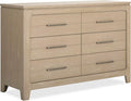 Evolur Oakley Double Dresser – 6 Drawer Nursery & Bedroom Dresser, Solid Poplar Wood Storage Organizer, Weathered Grey Finish, Durable Modern Design