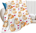 Pomeranian Gifts and Decor - Cute Dog Throw Blanket for Girls, Women, Kids, Adults - Soft, Warm, Cozy Fleece Blanket for Couch, Sofa, Bed - 80"x60"