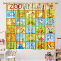 Alphabet Curtains Kids Educational Learning Tool Baby Cartoon Animals Colorful Curtain with Rod Pocket for Bedroom Living Room Decor Drapes Window Treatments 2 Panels Set 42" W X 45" L