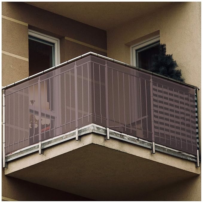 Banister Guard for Baby - 15ft x 3ft, Child Safety Net, Rail Balcony Banister Stair Mesh for Kids, Toys, Pets - Dark Brown…