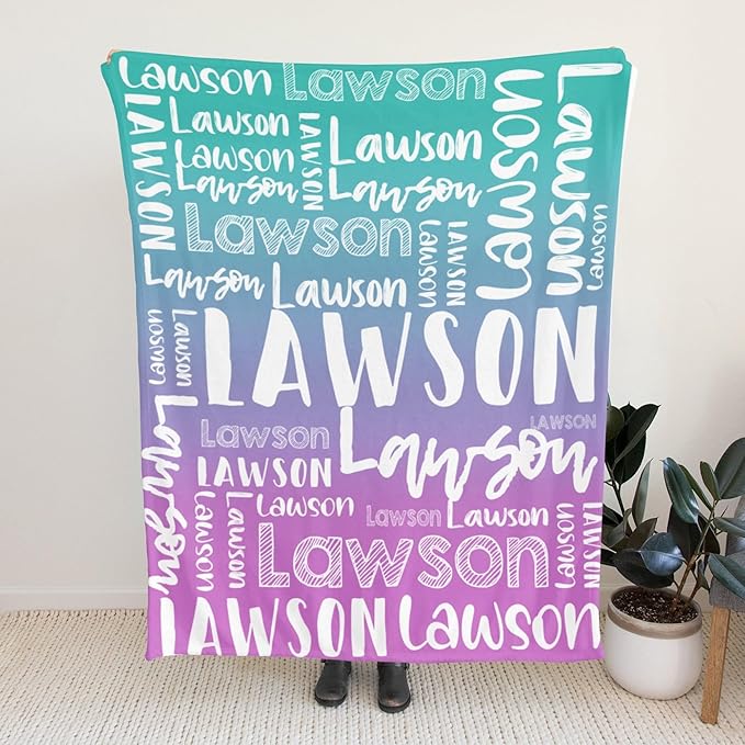 Dr.TOUGH Personalized Blankets with Name Customized Baby Blankets for Girls Boys Adults Monogrammed Blankets and Throws Christmas Birthday Mothers Valentines Day Gift (Z-Colorful 08, 60''×80'')