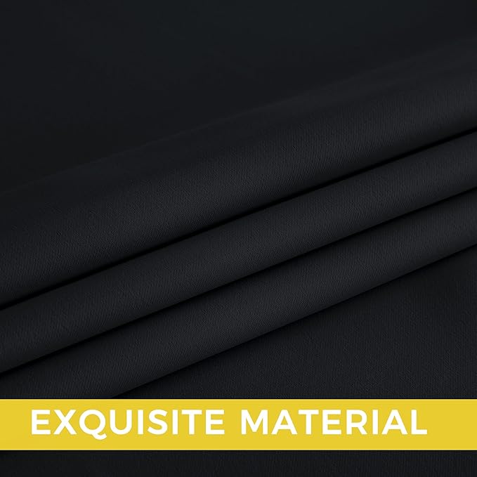 NICETOWN 100% Black Out Curtains 63 Inches Long 2 Panels for Living Room, Bedroom, Office Thermal Insulated Blackout Drapes Solid Grommet Noise Reducing Window Curtains, W40