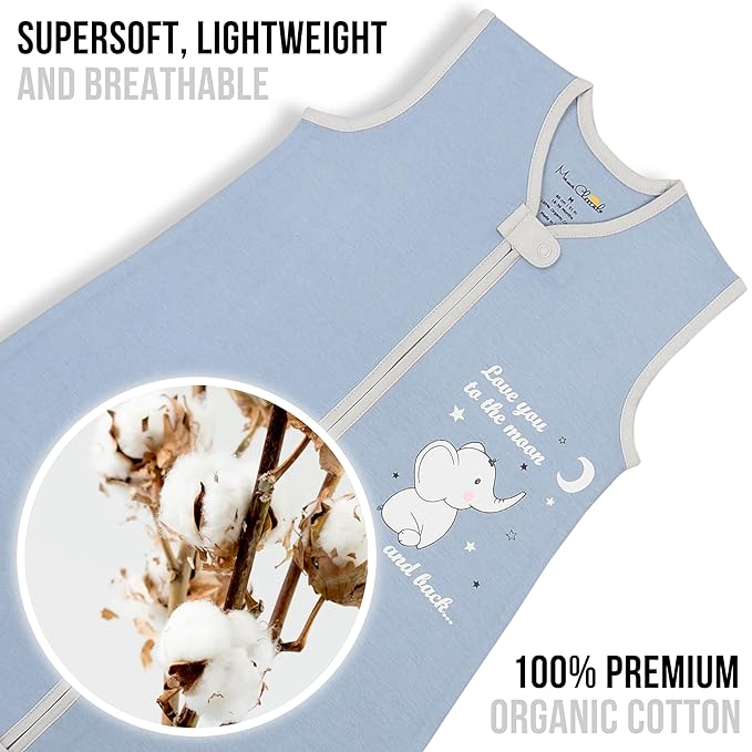 Mama Cheetah Toddler Sleep Sack with Feet, 1.0 TOG Organic Cotton Baby Wearable Blankets with Legs, Baby Sleeping Bag for Walkers, Early Walker 6-18 Month