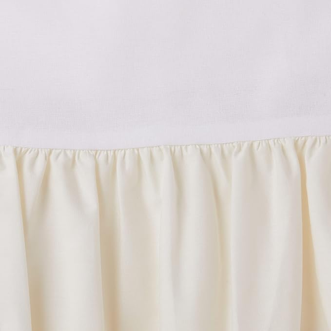 American Baby Company 100% Natural Cotton Percale Ruffled Crib Skirt, Cream, 52"L x 28"W + 13.5"