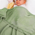 Baby Knit Blanket Soft Breathable Cotton Scallop Border Blankets Newborn Knitted Blanket Swaddle Blankets Gifts for Baby Newborn Toddler Shower Boy Girl New Mom Birthday Christmas SG 30x40