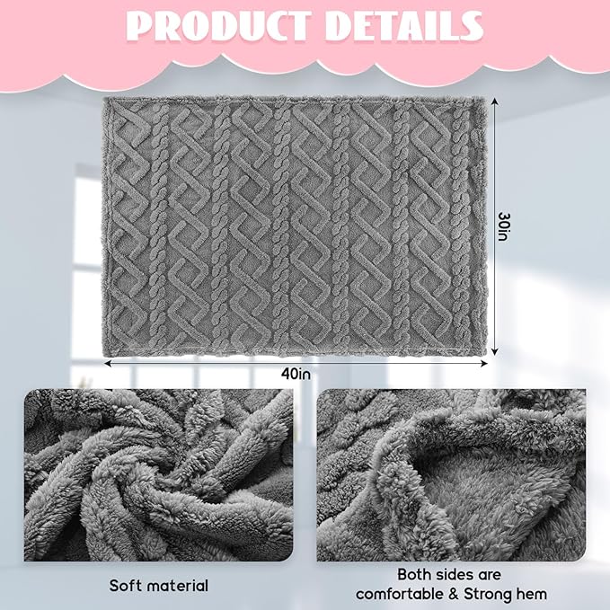 VitalCozy 4 Pcs Soft Fleece Baby Blankets Set 30" x 40" 3D Plush Warm Nursery Swaddling Bed Blanket Little Boys Girls Infant Toddlers and Newborn Receiving Gifts Blankets(Pink Set)