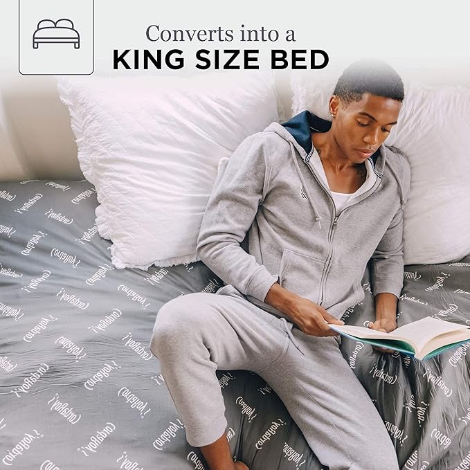 CordaRoy's Chenille Bean Bag-Convertible Bean Bag Chair-Machine-Washable Chenille Fabric Cover-for Basement,Living Room,Game Room,Dorm & More - King Size - Charcoal | Made in The USA