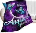 Blue Butterfly Blanket Throws Butterfly Gifts Angels Butterfly Throw Blanket for Girls Women Kids Adults Soft Warm Cozy Fleece Blanket for Couch Sofa Bed 50"x40"