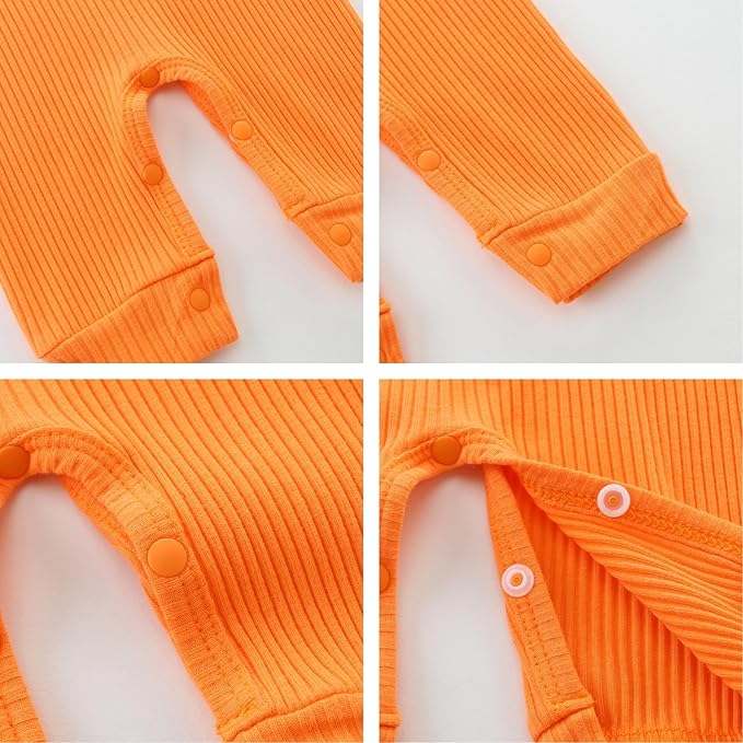 Baby Romper with Baby Mittens & Newborn Hats Footless Long Sleeve Solid Onesie Hi Im New Here