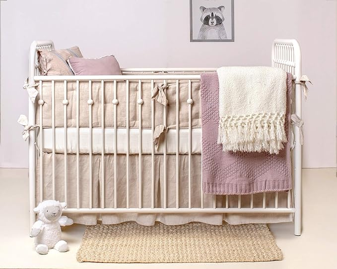 Crib Fitted Sheet by Pure Bamboo - Genuine 100% Organic Viscose Derived from Bamboo, Luxuriously Soft, Ultimate Cooling, Fits Standard Size Crib Mattress (Pink)