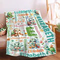 Personalized Custom Cute Turtle Blanket Gifts for Kids Boys Girls with Name - Customized Cute Turtle Super Soft Lightweight Flannel Sheets Decor for Crib Nap Couch - 50"x60" for Teens