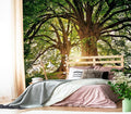 XMPMBM-Sunshine Forest backsplash Decorative Wallpaper Large Tree Bedroom Bathroom Wall Mural- W 154" X H 105"（112 Square Foot）