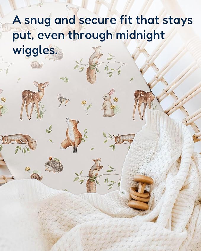 Bassinet Sheets Compatible with Baby Delight Beside Me Dreamer Bassinet, 33x20 for Baby Bedside Sleeper - Buttery Soft, Premium Stretchy Jersey Knit Sheets, 2 Pack