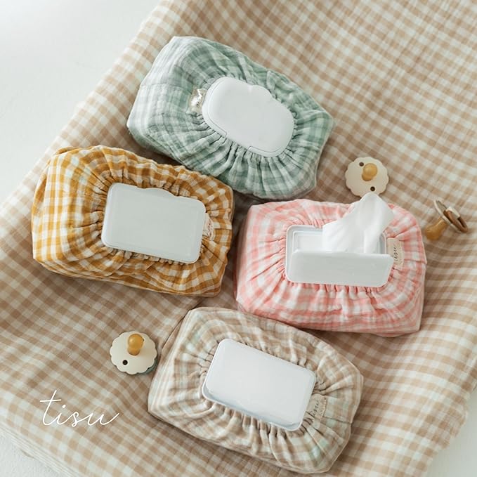 TISU Gingham Diaper Changing Pad Cover, 16 x 32 inches, Soft Muslin Cotton, Elastic Band, Check Pattern (Light Mint Gingham)