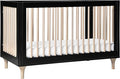Babyletto Lolly 3-in-1 Convertible Crib with Toddler Bed Conversion Kit in Black and Washed Natural, Greenguard Gold Certified