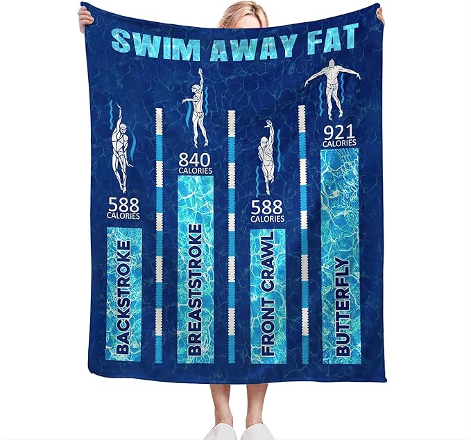 Swimming Blanket Swim Gifts for Girls/Swimmer Sport Throw Blankets Soft Blanket Warm Fleece Flannel Plush Blankets for Bed Sofa Couch 60"x80"