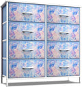 Sorbus Dresser with 8 Drawers - Furniture Storage Chest Tower Unit for Bedroom, Hallway, Closet, Office Organization - Steel Frame, Wood Top, Easy Pull Fabric Bins (8-Drawer, Blue)