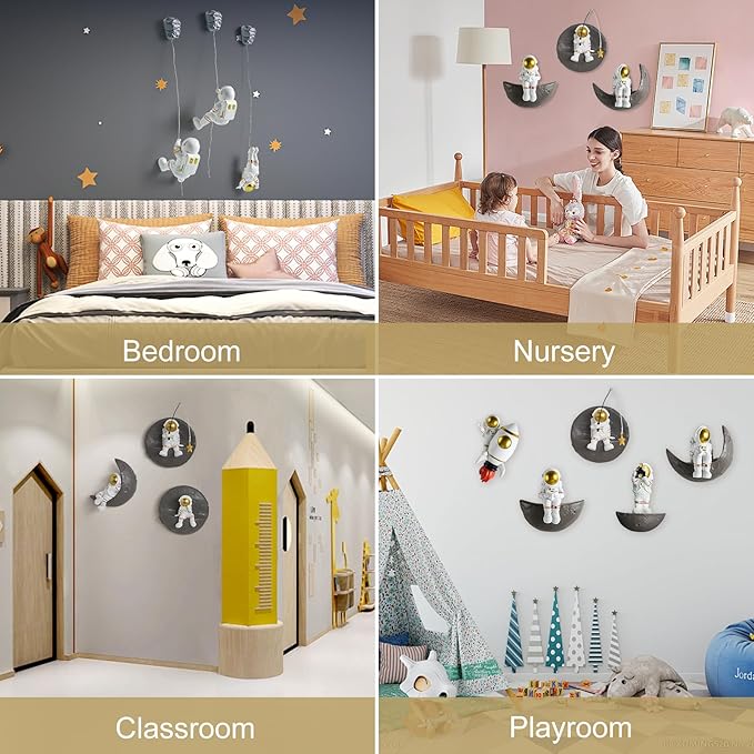 XGZY 5PCS astronauts wall decoration-Decor for Modern Home Decor-decoration for Background 3D Wall Space themed Living Room Sofa Bedroom Wall Kids Room