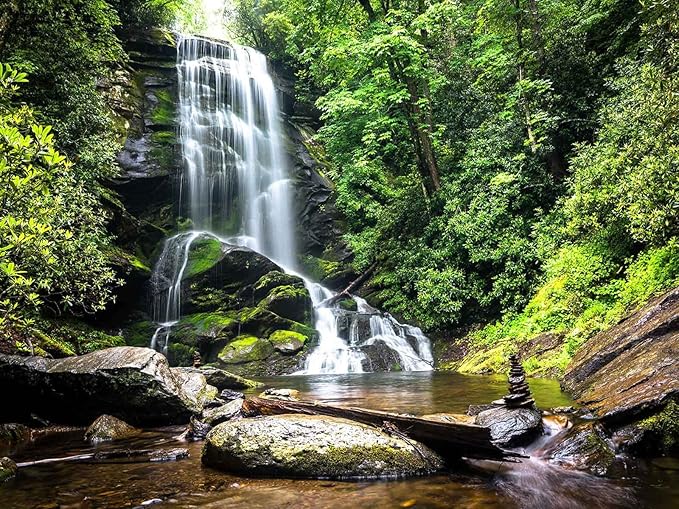 195''x120''Cascading Waterfalls in Forest Wall Mural Large Wallpaper Mural Wall Decor for Bedroom, Living Room, Kids Room(Not Self-Adhesive)